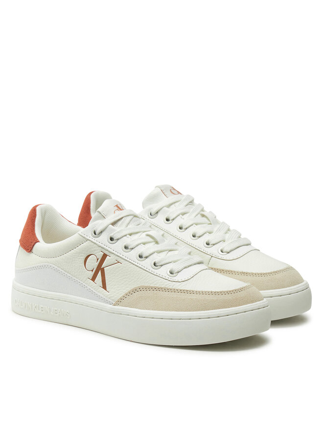 Calvin Klein Jeans Sneakersy Calvin Klein Jeans Classic Cupsole Laceup Low Lth YW0YW01668 Biały