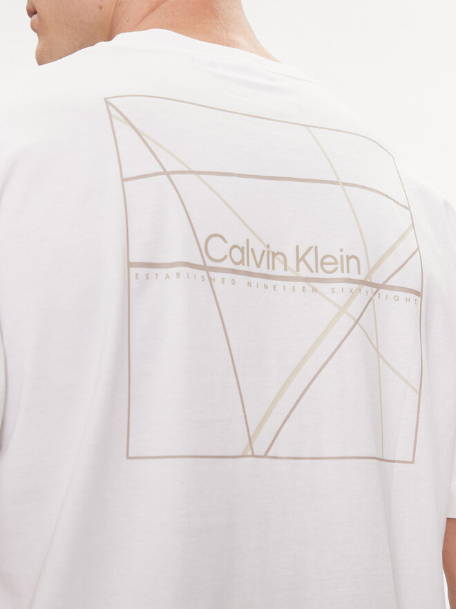 Calvin Klein Calvin Klein Marškinėliai Linear Back Logo K10K112486 Balta Regular Fit