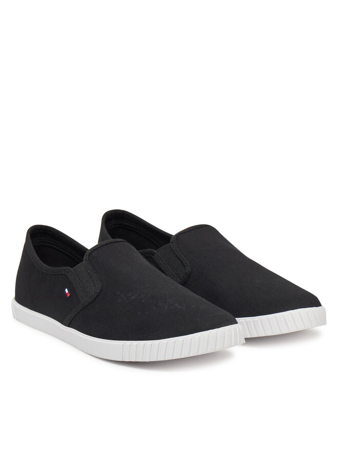 Tommy Hilfiger Πάνινα παπούτσια Tommy Hilfiger Canvas Slip-On Sneaker FW0FW08640 Μαύρο