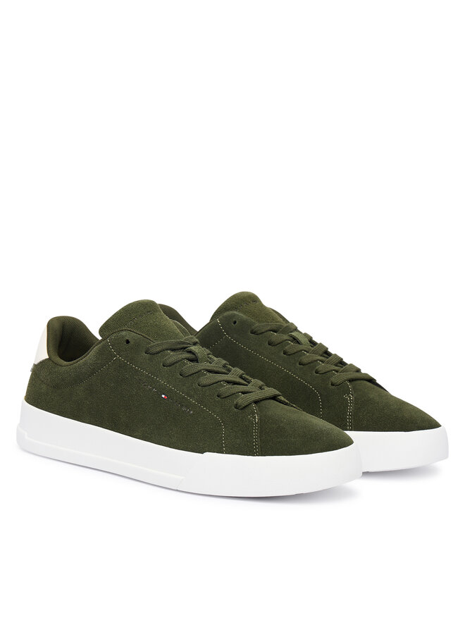 Tommy Hilfiger Sneakersy Tommy Hilfiger Th Court Core Suede FM0FM05716 Zielony