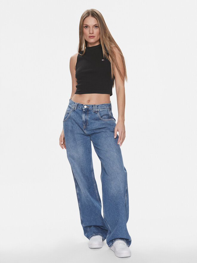 Tommy Jeans Tommy Jeans Τοπ DW0DW17533 Μαύρο Regular Fit