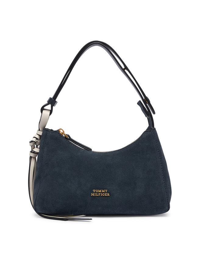 Tommy Hilfiger Handtasche Tommy Hilfiger Th Statement Mini Should Bag Sue AW0AW18823 Dunkelblau