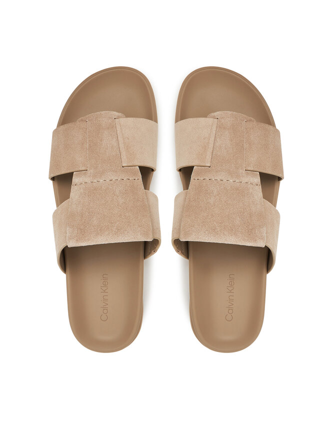 Calvin Klein Nazouváky Calvin Klein Lug Sandal Double T Su HM0HM01800 Hnědá