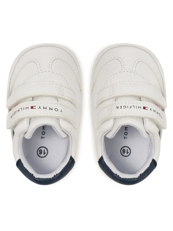Tommy Hilfiger Снікерcи Tommy Hilfiger Stripe Low Cut Velcro T0B9-33831-1433 Білий