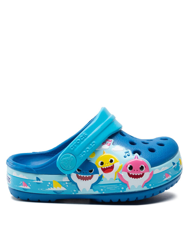 Pantoletten Crocs Crocsflbaby Shark Band Clog T 207066 Blau eschuhe