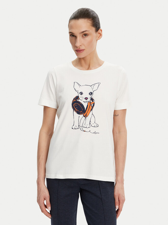 Olsen Olsen Camiseta 11105029 Blanco Slim Fit