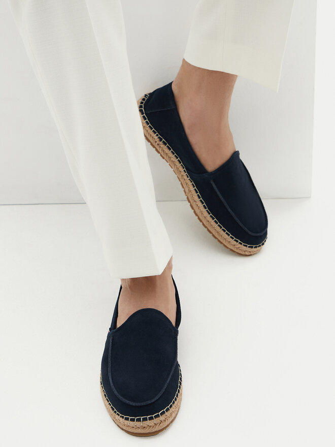 Tommy Hilfiger Espadrilky Tommy Hilfiger Hilfiger Flex Espa Suede Loafer FM0FM05392 Tmavomodrá
