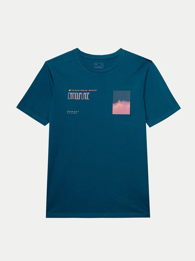 4F 4F T-Shirt 4FWSS24TTSHM1289 Πράσινο Regular Fit