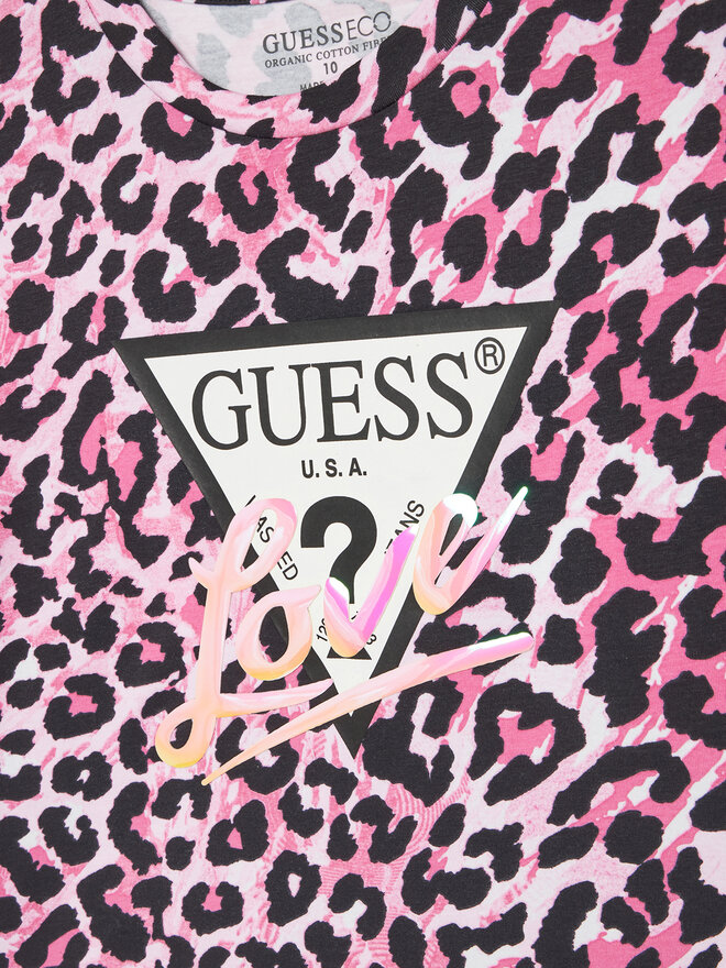 Guess Guess Marškinėliai J5YI07 K6YW4 Rožinė Regular Fit