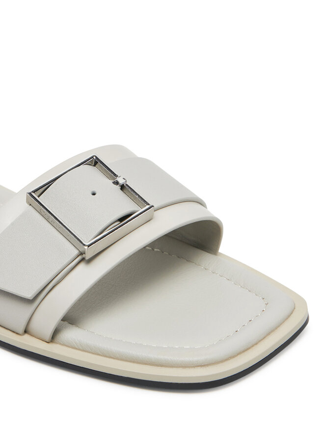 Calvin Klein Papucs Calvin Klein Flat Slide W/Buckle - Lth HW0HW02490 Szürke