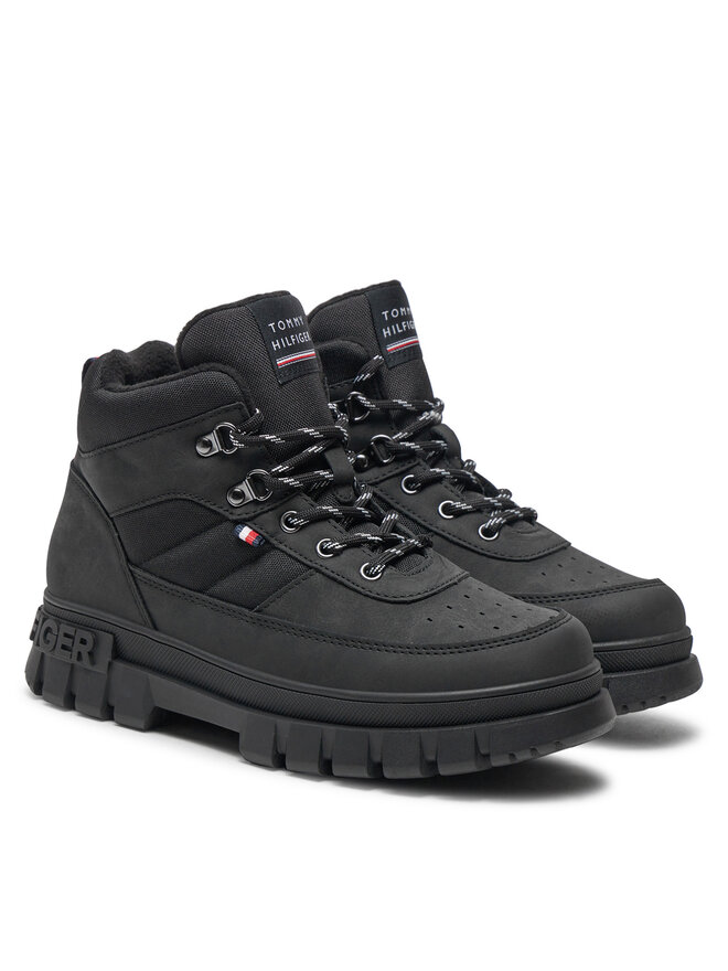 Tommy Hilfiger Μποτίνια Tommy Hilfiger Lace-Up Bootie T3X5-33707-1492 S Μαύρο