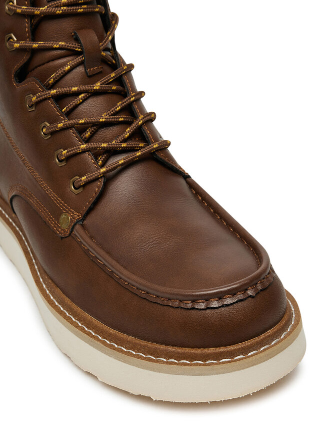 Jack&Jones Bakancs Jack&Jones Jfwarchway Pu Moc Boot Lace-Up Boots 12257971 Barna