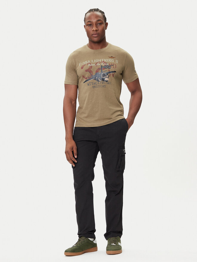 Aeronautica Militare Aeronautica Militare Marškinėliai 252TS2472UJ00708 Chaki Regular Fit