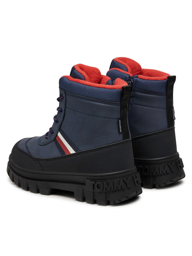 Tommy Hilfiger Outdoorová obuv Tommy Hilfiger Stripes Fur Boot T3X5-33713-1487 S Tmavomodrá