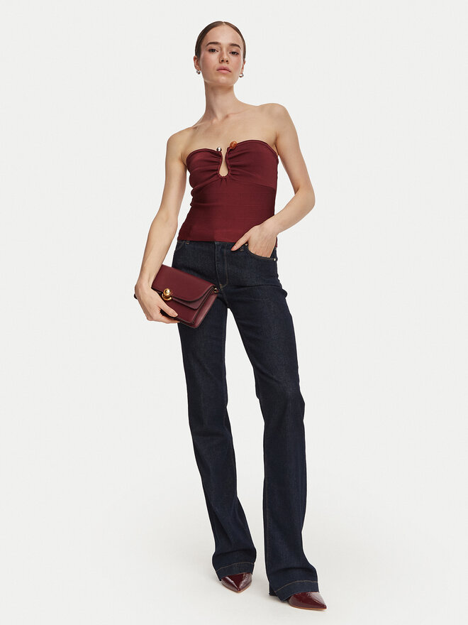 Guess Guess Top W6YR37 Z1042 Dunkelrot Slim Fit