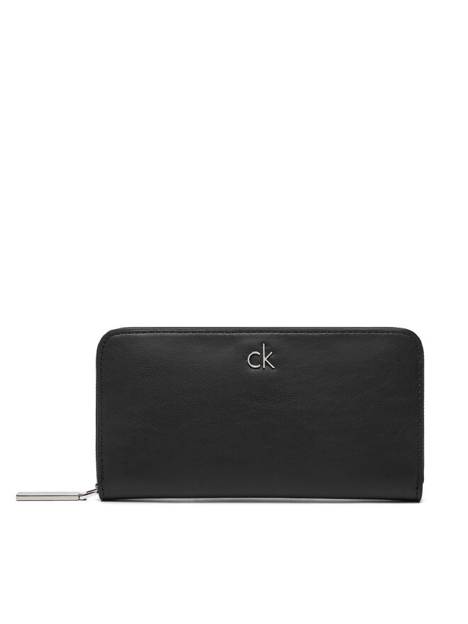 Calvin Klein Μεγάλο Πορτοφόλι Γυναικείο Calvin Klein Ck Re-Lock Large Zip Around LV04F1034G Μαύρο