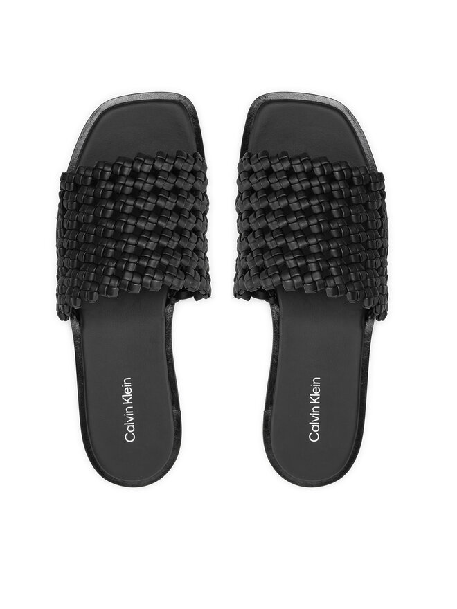 Calvin Klein Šľapky Calvin Klein Flat Slide Latt HW0HW02143 Čierna