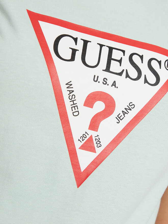 Guess Guess Marškinėliai W1YI1B I3Z14 Žalia Slim Fit