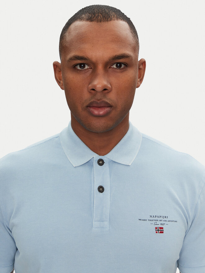 Napapijri Napapijri Polo Elbas NP0A4GDL Svijetloplava Regular Fit