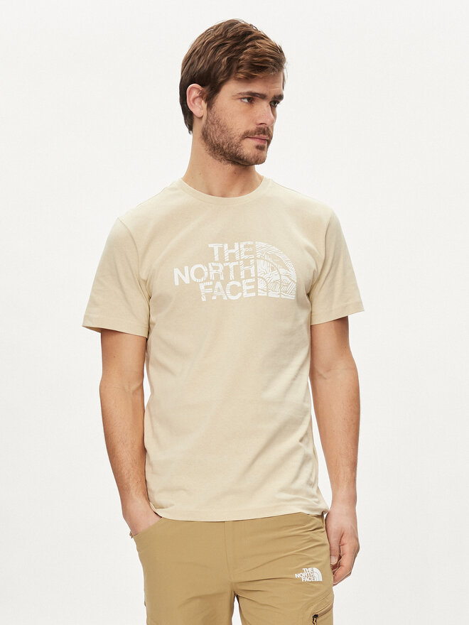 The North Face The North Face Marškinėliai Woodcut Dome NF0A87NX Smėlio Regular Fit