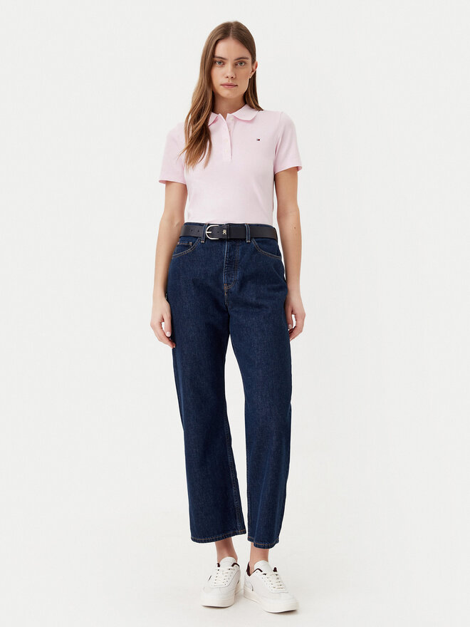 Tommy Hilfiger Tommy Hilfiger Pólóing 1985 WW0WW43225 Rózsaszín Slim Fit