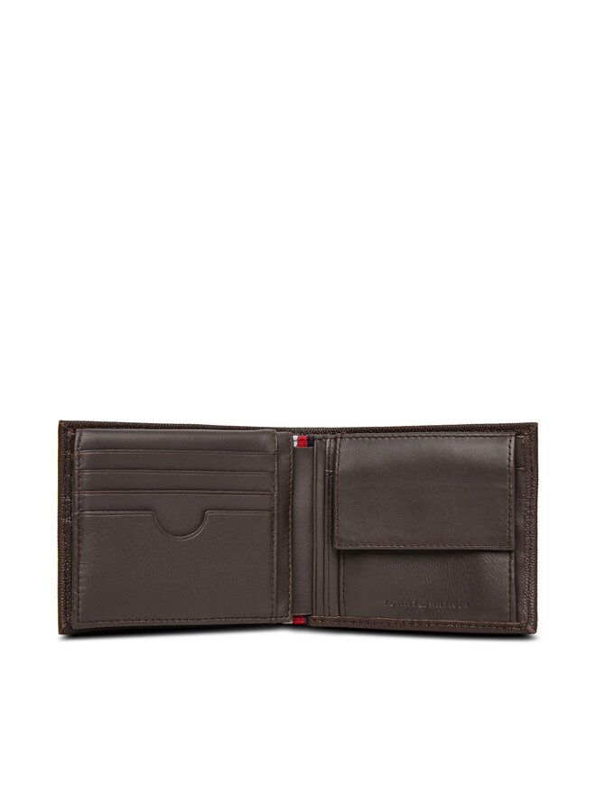 Tommy Hilfiger Liels vīriešu maks Tommy Hilfiger Th Flag Cc Flap And Coin AM0AM13520 Brūns
