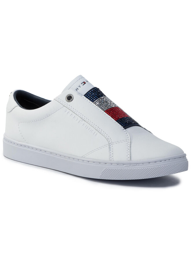 Tommy Hilfiger Sneakers Tommy Hilfiger Cristal Leather Slip On Sneaker FW0FW04513 Weiß