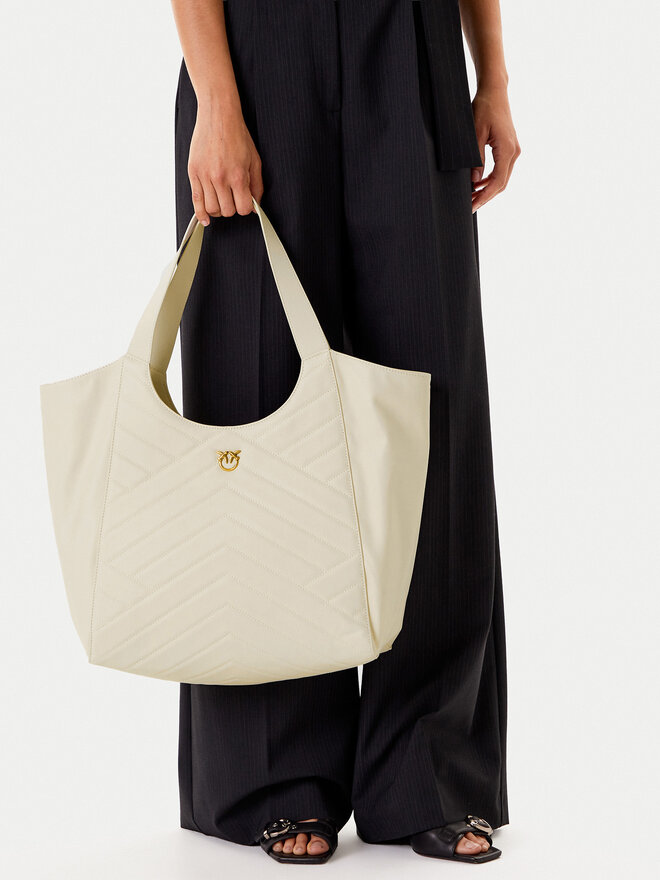 PINKO Kabelka PINKO Tote Bag PE 25 PLTT 104536 A2AO Bílá