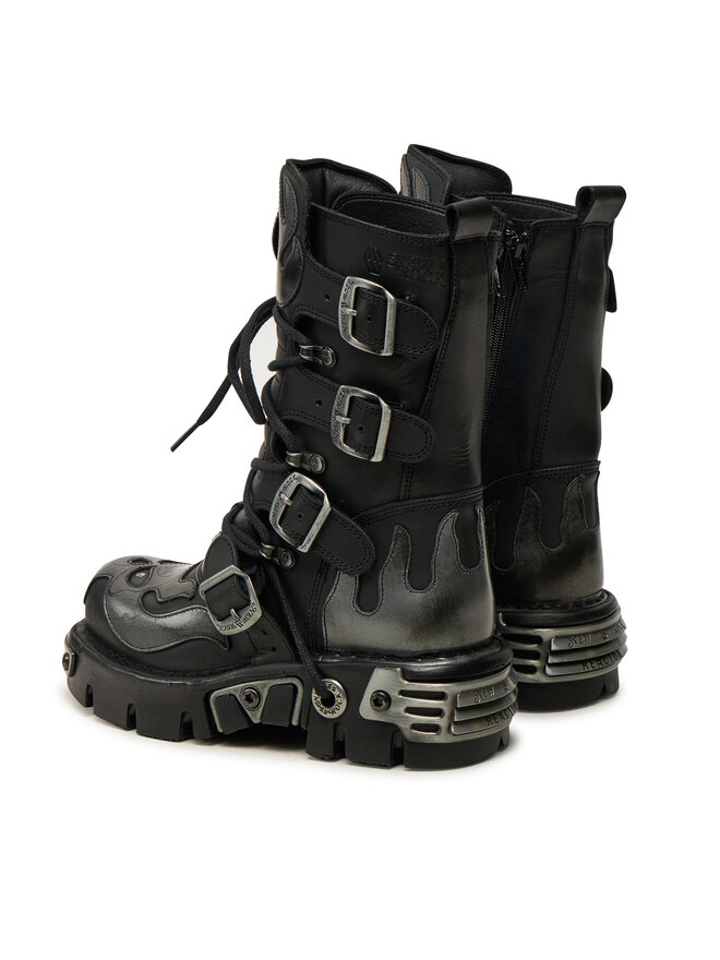 NEW ROCK Schnürstiefel NEW ROCK M-107-S2 Schwarz
