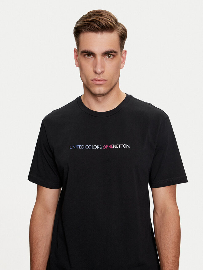 United Colors Of Benetton United Colors Of Benetton Marškinėliai 3I1XU1096 Juoda Regular Fit