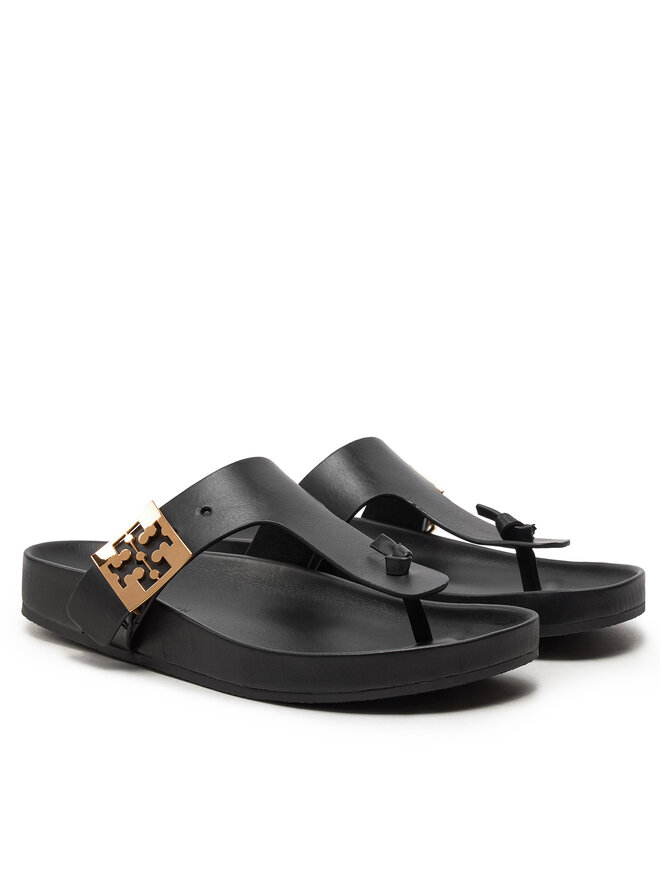 Tory Burch Japonki Tory Burch Mellow Thong Sandal 155190 Czarny