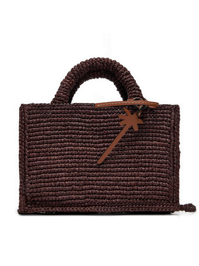 Manebi Torebka Manebi Handcrafted Raffia Sunset Bag Mini V 7.4 CO Brązowy