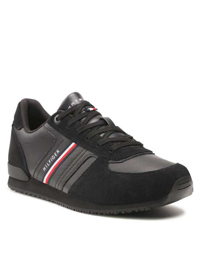 Sneakers Tommy Hilfiger Iconic Runner Leather Mix FM0FM03743 Schwarz eschuhe.at