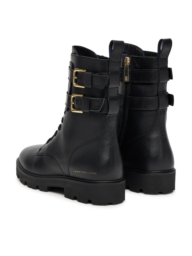 Tommy Hilfiger Μποτάκια Tommy Hilfiger Biker Laceup FW0FW08986 Μαύρο