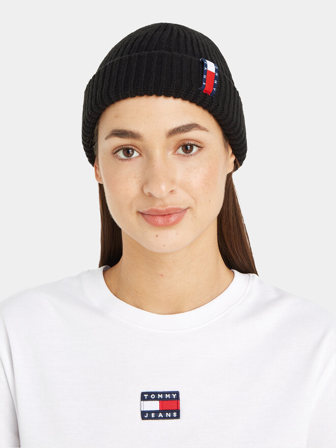 Tommy Jeans Шапкa Tommy Jeans Im Tju Unisex Beanie AU0AU01808 Чорний