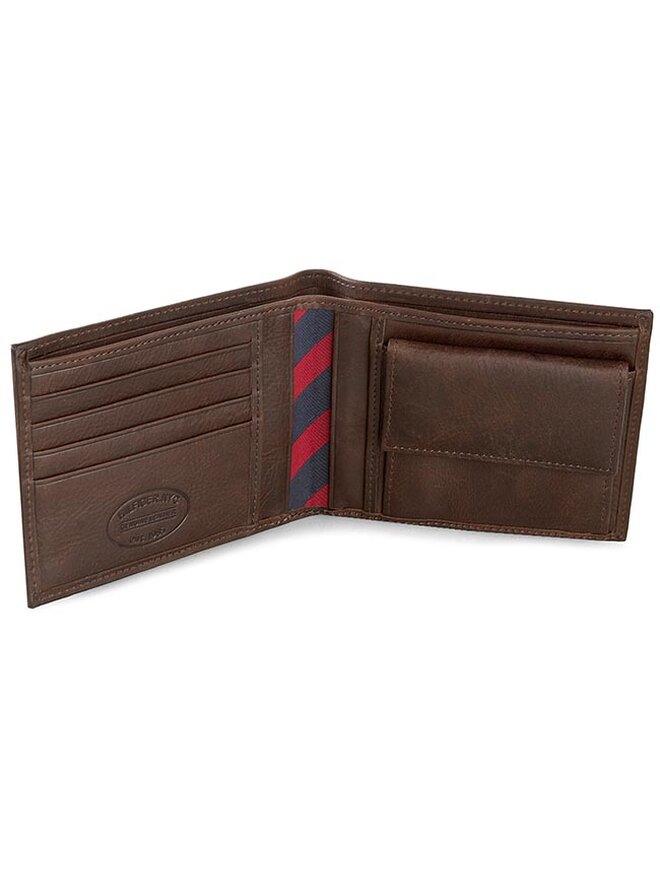 Tommy Hilfiger Liels vīriešu maks Tommy Hilfiger Johnson Cc And Coin Pocket AM0AM00659 Brūns