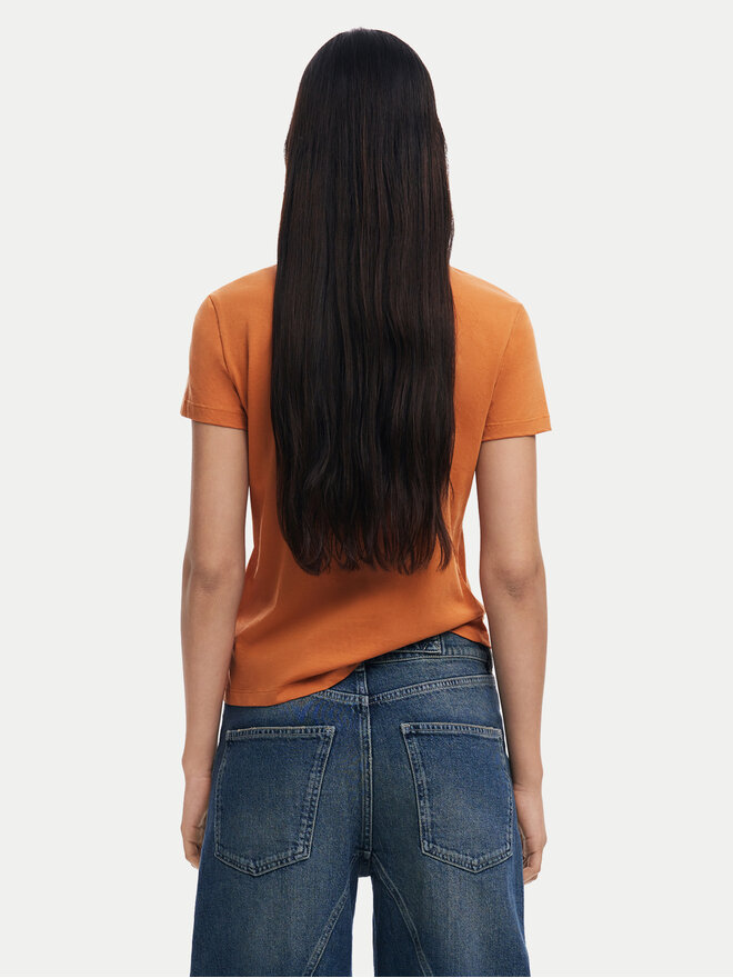 Desigual Desigual Marškinėliai 25SWTK15 Oranžinė Regular Fit