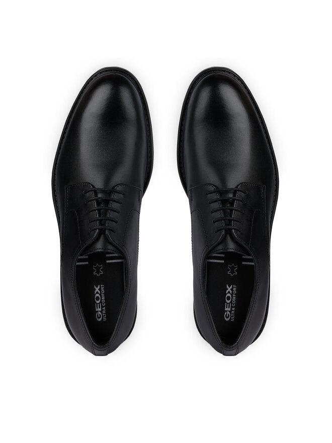 Geox Обувки Geox Stringate U45CGB-00043 C9999 Черен