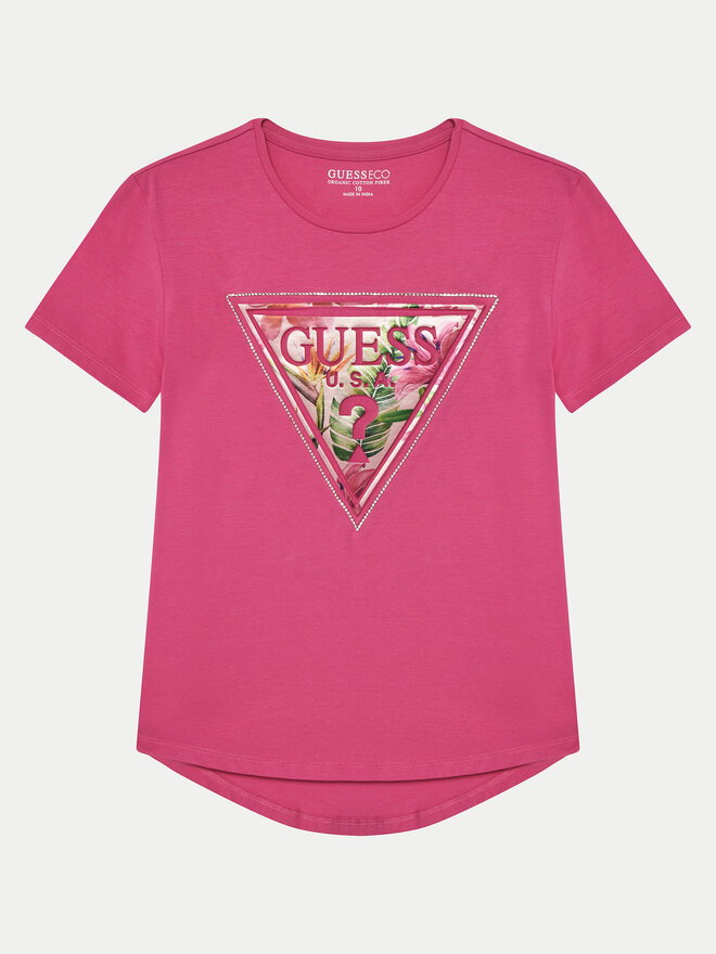 Guess Guess Marškinėliai J5GI15 K6YW4 Rožinė Regular Fit