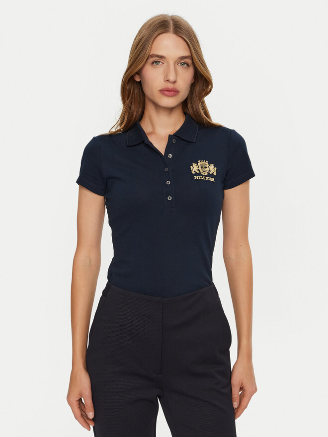 Tommy Hilfiger Tommy Hilfiger Polo marškinėliai Varsity WW0WW43931 Tamsiai mėlyna Slim Fit