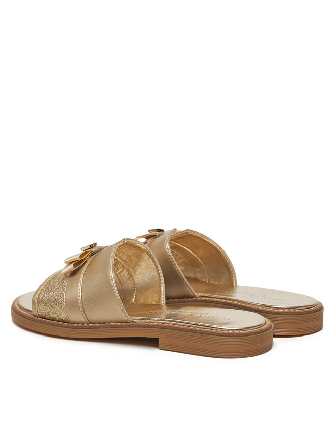 Tommy Hilfiger Pantoletten Tommy Hilfiger Sandal T4A2-33942-0572 S Goldfarben