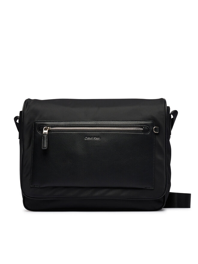 Calvin Klein Handtasche Calvin Klein Ssnl Raised Logo Flap Messenger LV04D3501G Schwarz
