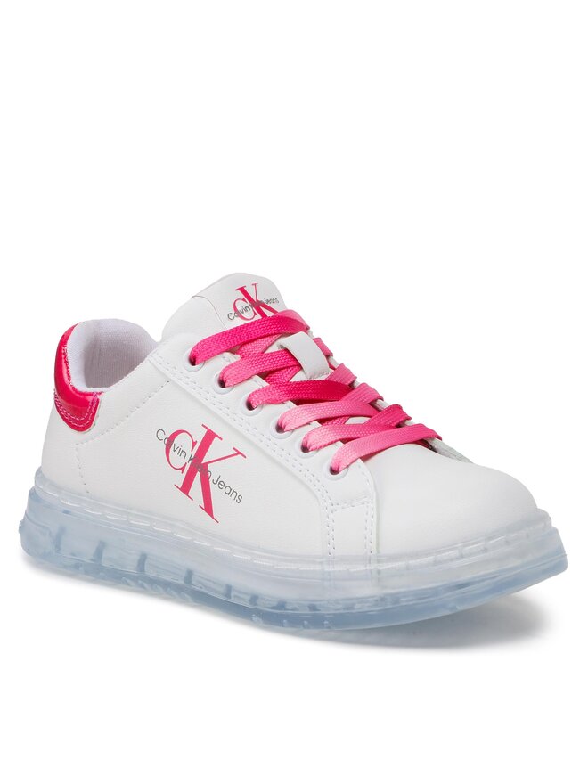 Calvin Klein Jeans Sneakersy Calvin Klein Jeans Low Cut Lace-Up V3A9-80474-1434 Biela