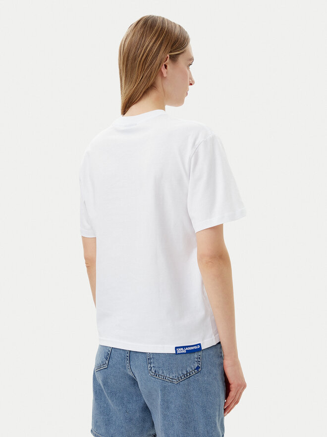 Karl Lagerfeld Jeans Karl Lagerfeld Jeans Marškinėliai A1W17005 Balta Relaxed Fit