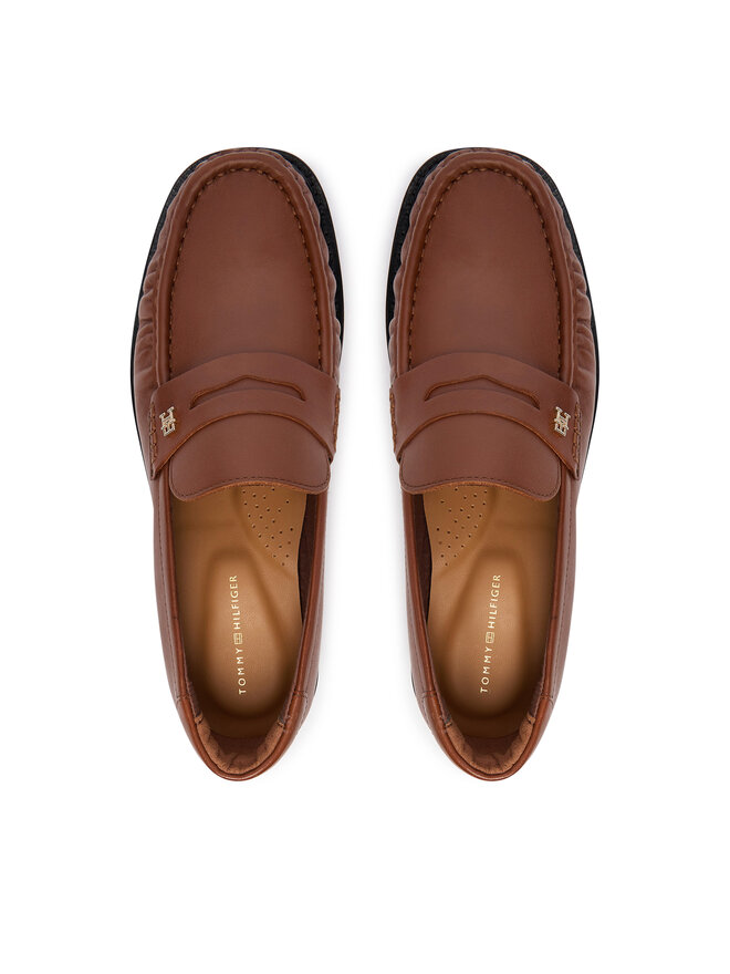 Tommy Hilfiger Mokassins Tommy Hilfiger Th Square Toe Leather Loafer FW0FW08977 Braun