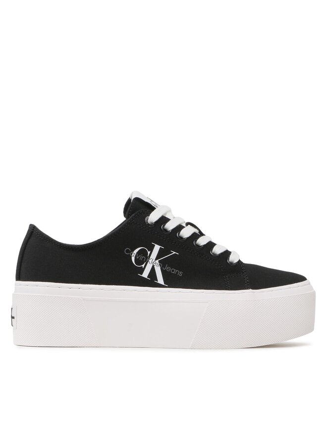 Calvin Klein Jeans Tenisice Calvin Klein Jeans Flatform+ Cupsole Low Txt YW0YW01033 Crna