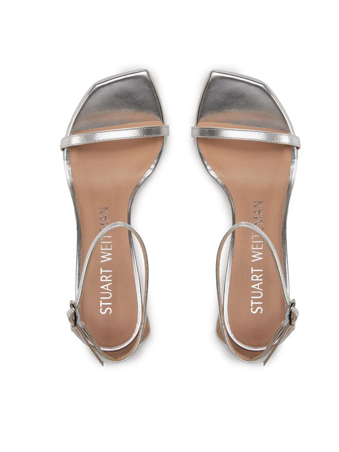 Stuart Weitzman Sandalen Stuart Weitzman Nudistcurve 100 Sanda SA178 Silberfarben