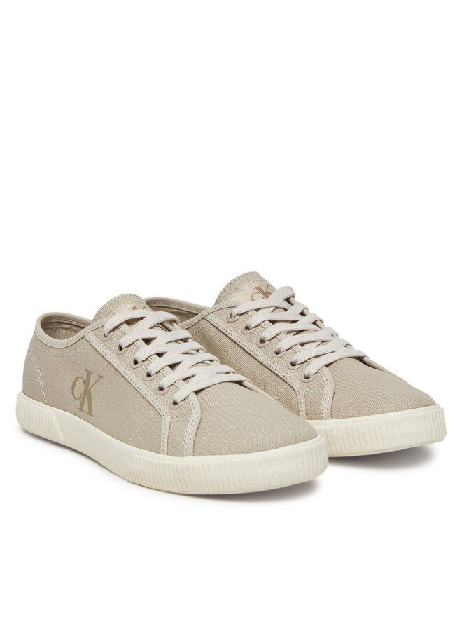 Calvin Klein Jeans Sneakers aus Stoff Calvin Klein Jeans Ess Vulc Low Cv Mg Wn YW0YW01762 Beige