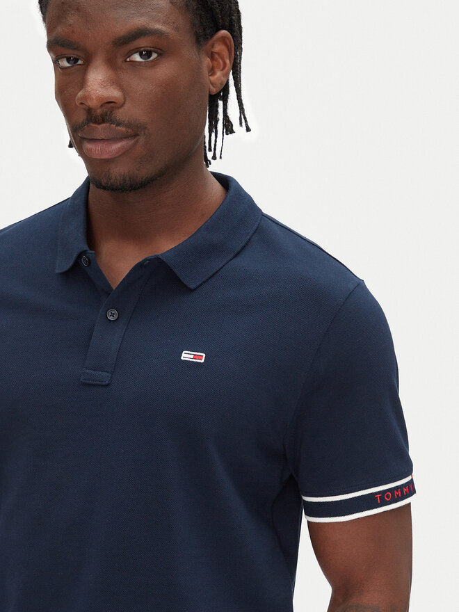 Tommy Jeans Tommy Jeans Poloshirt Flag Cuff DM0DM21306 Dunkelblau Slim Fit