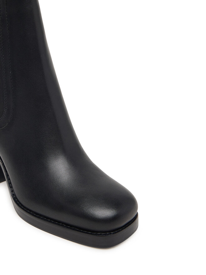 Tommy Hilfiger Stiefeletten Tommy Hilfiger Ltr Square Toe Heel Chelsea Boot FW0FW09555 Schwarz